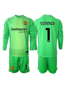 Detské Futbalové oblečenie Inter Milan Yann Sommer #1 Brankarsky 2025-26 Dlhy Rukáv - Tretina (+ trenírky)